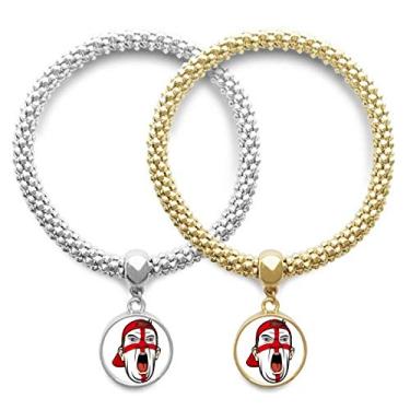 Imagem de DIYthinker Bandeira da Inglaterra cabeça maquiagem facial gritando boné amante pulseira pingente joia casal corrente presente, NA, Na