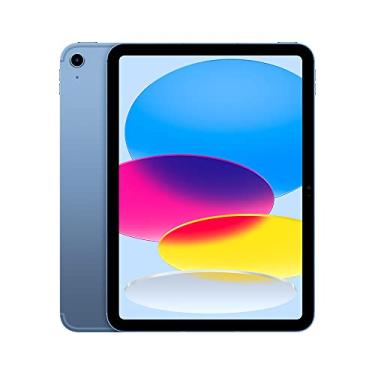 Imagem de iPad da Apple (10a geração): Com chip A14 Bionic, tela Liquid Retina de 10,9 polegadas, 256 GB Wi-Fi 6 + rede celular 5G, câmera frontal de 12 MP, câmera traseira de 12 MP, Touch ID – Azul