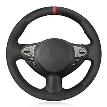 Imagem de Capa de volante de carro em couro preto e antiderrapante costurada à mão, apto para Infiniti FX FX35 FX37 FX50 2009 a 2013 QX70 Nissan Juke 370Z Note UK