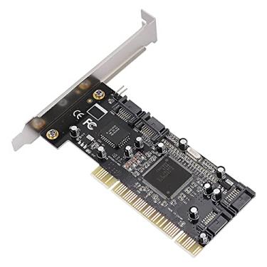 Imagem de Dpofirs Placa controladora SATA PCIe 3.0 X1 de 4 portas, suporta 4 discos rígidos, PCI Express para SATA 1,5 Gbps, chipset Sil3114, placa controladora RAID, adaptador, Vista, Linux