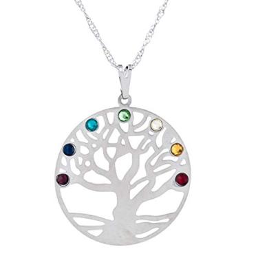 Imagem de Colar Árvore da Vida Chakras 30mm - Sunshine Cristais Cor:Prata