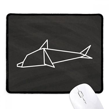 Imagem de Mouse pad abstrato origami golfinho forma geométrica borda costurada tapete de borracha para jogos