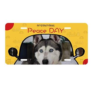 Imagem de DIYthinker Placa de carro para fotografia Husky Snow Dog Animal
