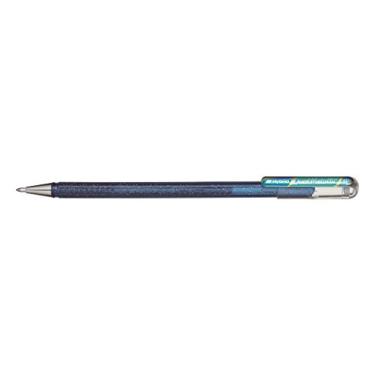 Imagem de Pentel K110 Dual Hybrid Metallic Metallic Gel Rollerball Pen Pacote de 1 2 efeitos de cores diferentes em madeira clara/papel escuro 0,5 mm blau/met. grün