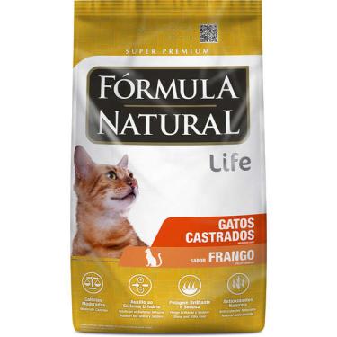 Imagem de Ração Fórmula Natural Life Sabor Frango para Gatos Adultos Castrados - 7 Kg