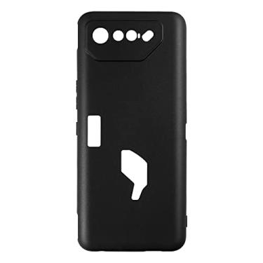 Imagem de Capa para Asus ROG Phone 7, capa traseira de TPU macio à prova de choque de silicone anti-impressões digitais, capa protetora de corpo inteiro para ROG Phone 7 (16,78 polegadas) (preto)