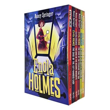 Imagem de Enola Holmes Mystery Series 6 Books Collection Set Nancy Springer (The Case of the Missing Marquess, Left-Handed Lady, Bizarre Bouquets, Peculiar Pink Fan, Cryptic Crinoline, Gypsy Goodbye)