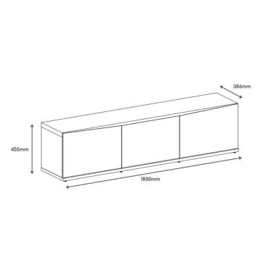 Imagem de Rack Eros 1.80 Cedro Branco 1 Gavetas Casa D Móveis Sala