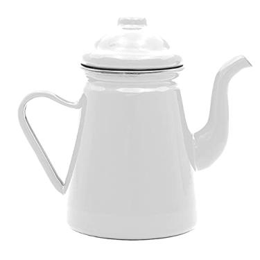 Imagem de Mimo Style Bule Retrô na Cor Branca 1000ml, em Ferro Esmaltado. Sirva Chás, Chocolate Quente, Leite, Café e Outras Bebidas Com Todo Charme. Resistente e Durável, Produto é Ideal Para o Dia a Dia