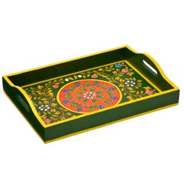 Imagem de Bandeja Rustica Verde Colorido - 6x30x22cm - 29781