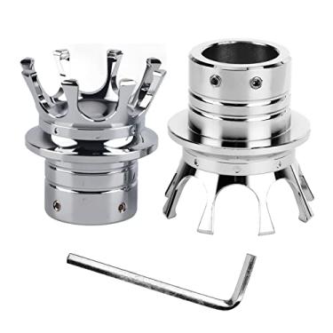 Imagem de Tampa do eixo dianteiro, estilo coroa liga de alumínio CNC evita vazamento Capas de porca de eixo projetadas padronizadas para modificação de motocicleta (prata)