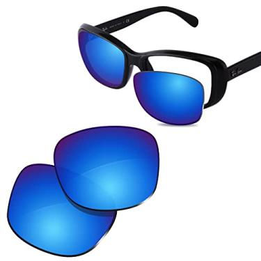Imagem de Glintbay Lentes de óculos de sol de substituição 100% precisas para Ray-Ban RB4174 56 mm 56 mm - Espelhado azul gelo polarizado