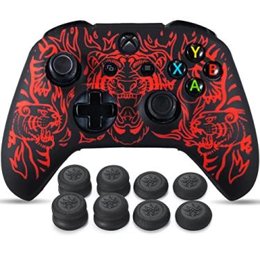 Imagem de YoRHa Película de silicone para controle Xbox One X/S x 1 (Vermelho rugoso) com exclusivo aperto de polegar x 8