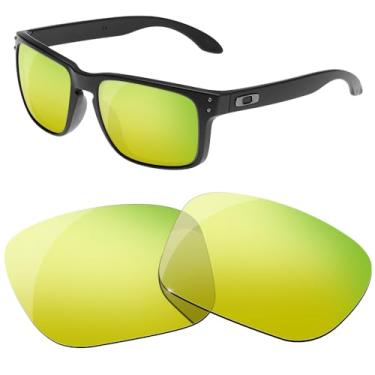 Imagem de HiCycle2 Lentes de reposição polarizadas para óculos de sol Oakley Holbrook XL - Várias opções, com pano de lente (dourado)