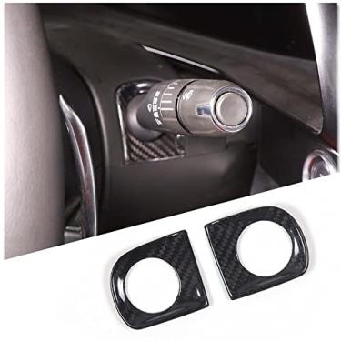Imagem de Capa decorativa da base da haste de direção compatível com Chevrolet Corvette C8 2020 2021 2022 2023, adesivos de acabamento de área de volante de carro acessórios C8 (fibra de carbono real)