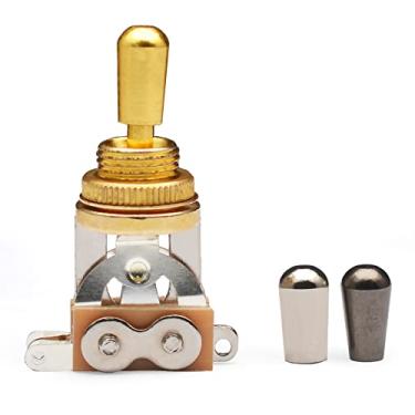 Imagem de MAXCHEER Peças de interruptor seletor de captador de guitarra de 3 vias de metal para acessórios Les Paul Gutiar (dourado)