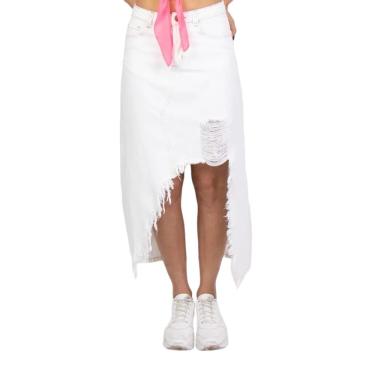 Imagem de Saia Jeans Midi Destroyed Ultra Clara Lady Rock