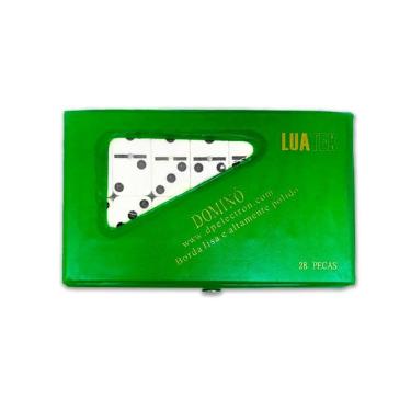 Imagem de Jogo De Dominó Profissional De Osso Polido Estojo Com 28 Peças