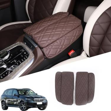Imagem de JONKOKO Almofada de console central de carro para BMW X5 G05 X6 G06 X7 G07 2019-2023 capa de apoio de braço de carro almofada de couro impermeável para apoio de braço de carro acessórios protetores de