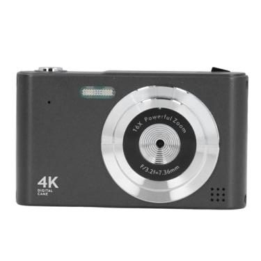 Imagem de Câmera Digital 4K HD, Câmera Vlogging Com Foco Automático de 48 MP Com Tela de 2,4 Polegadas, Lanterna LED, Câmera CCD Compacta Com Zoom Digital 16X para Fotografia (Preto)