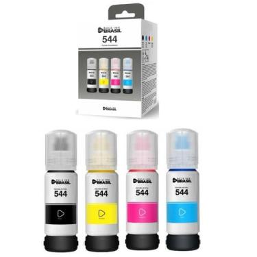Imagem de Kit 04 refil de garrafas de Tintas compatível C M K Y T544  para impre