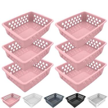 Imagem de Kit 6 Cesto Organizador Multiuso Decorativo Médio p/ Gaveta Armário 20