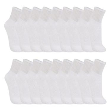 Imagem de Kit 18 Pares De Meia Trifil Cano Medio Esportiva Original, Branco, 35-