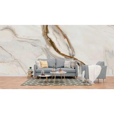 Imagem de Papel de Parede Painel 3D Mármore Calacata Polido 4M Revestimento Pedr