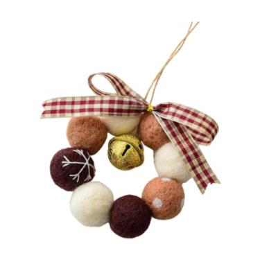 Imagem de Almencla Árvore de Natal Guirlanda Pingente Decoração de Árvore de Natal Bola de Feltro Guirlanda Artesanal Presente Enfeite Pendurado Decoração de Natal para, Style a