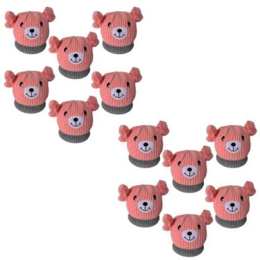 Imagem de kit 12 toucas gorro infantil de pompom bichinho para menino menina for
