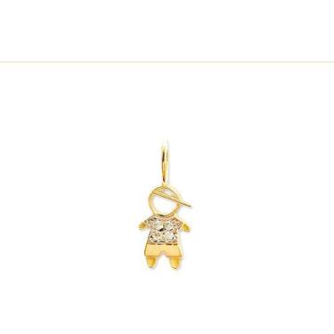 Imagem de Pingente Menino Criança Em Ouro 18k Com Zircônias - Golden Maison Joia