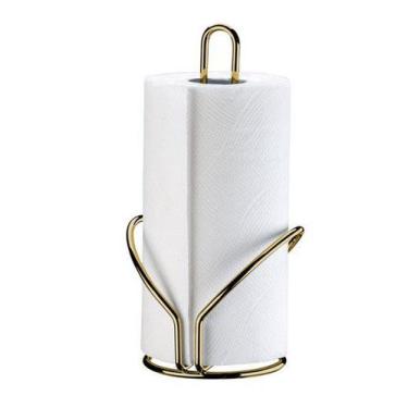 Imagem de Suporte Porta Rolo Papel Toalha de Bancada Cozinha Dourado - 1191DD Fu