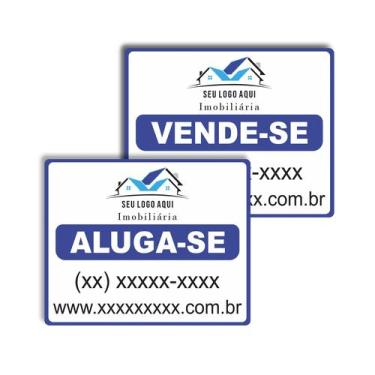 Imagem de 50 Placas Plástico 2mm Vende-Aluga De Imobiliária 40x50cm - PRESENTE-B