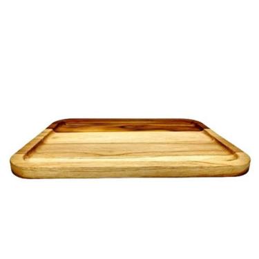 Imagem de Gamela Bandeja Retangular De Madeira Teca Premium - Le Requena