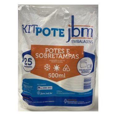 Imagem de Pote Plástico Descartável Redondo C/tampa 500ml Jbm C/25 Unidades - Jb