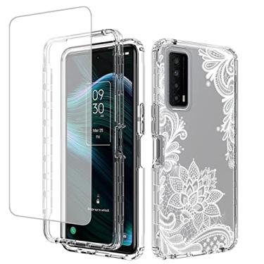 Imagem de Yodueiv Capa para TCL Stylus 5G 2022 (T779W) com protetor de tela de vidro temperado, capa protetora de telefone com padrão mandala transparente de corpo inteiro para TLC Stylo G5 TCL Stylus 5G