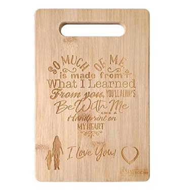 Imagem de Tábua de cortar mãe I Love You Special Love Heart Poema Gravado a Laser Placa de Bambu Presentes para Mãe no Dia das Mães de Filha Filha, Presentes de Aniversário para Sogra 27 x 18 x 1 cm