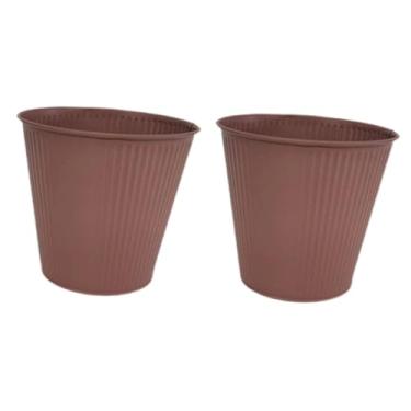 Imagem de Generic 2 Peças Baldes para Flores E Vasos de Plantas com Recipiente para Pincéis, Marrom, Tamanho real
