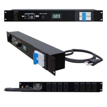 Imagem de Regua de AC Profissional Padrão Rack Com 9 Tomadas 20A 4400W Para PA. 