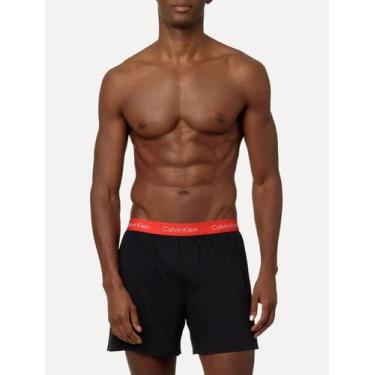 Imagem de Cueca Calvin Klein Samba Canção Modal Logo Red Preta 1UN, M/M