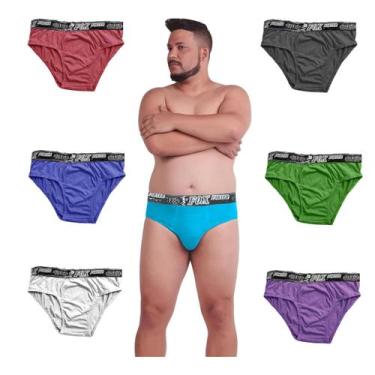 Imagem de Kit 12 Cueca Masculina Slip Tradicional Algodão - Plus Size G3 G2 G1 G