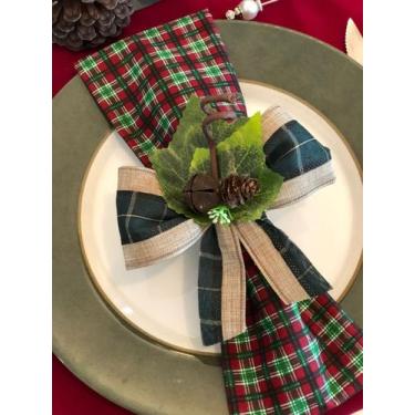 Imagem de Mesa Posta 6Lugares Jogo Americano Festa Decoração Natal - Marphi Come