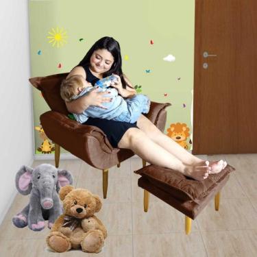 Imagem de Poltrona Puff Opala Amamentação Fixa E Confortável Tecido Suede - Bl D