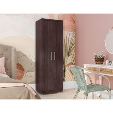 Imagem de Armário Multiuso Sabrina com 2 Portas e 5 Prateleiras - AJL, Castanho