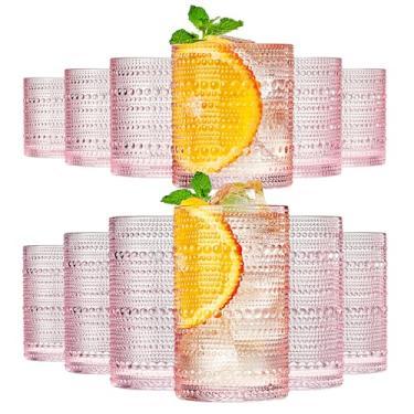 Imagem de Khen Conjunto de 2 taças de champanhe floral floral iridescente de 200 ml, copos elegantes para Martini, Prosecco e Mimosa, perfeitos para casamentos, aniversários e ocasiões especiais (rosa)