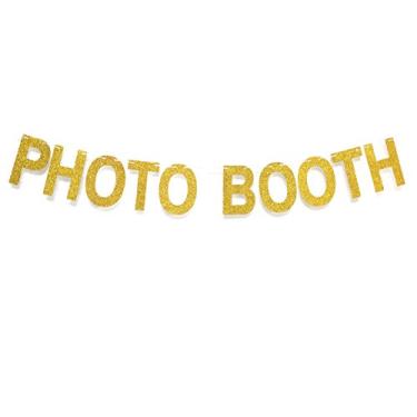 Imagem de GZFY Decorações de festa de aniversário de casamento glitter dourado Letra Letra Foto Estante adereços Foto Estante Bandeira