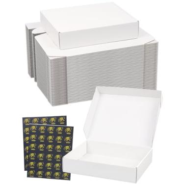 Imagem de TryDrem Caixas de Remessa de 10 X 8 X 2", Conjunto de 45, Caixas de Papelão Ondulado Branco, Caixas de Embalagem para Correspondência para Pequenas Empresas, Presentes, Literatura, Remessa
