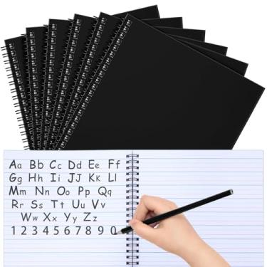 Imagem de Gilprop Pacote com 6 cadernos de composição primária em espiral K-2 Caderno de escrita, papel pautado largo, diário primário, 100 folhas, caderno de jardim de infância, 25 x 19 cm, caderno de escrita