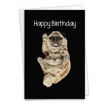 Imagem de The Best Card Company Big Under Dogs - Cartão de aniversário com envelope (4,63 x 6,75 polegadas) - Frowning Pug Pup C7187EBDG