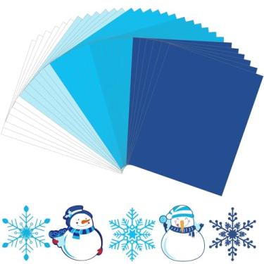 Imagem de JULBEAR Cartolina de inverno com 30 folhas, 21 x 28 cm, 180 g, papelão colorido, cores sortidas, azul, construção, papel pastel, crianças, adultos, inverno, Natal, artesanato, cópia, para escola,